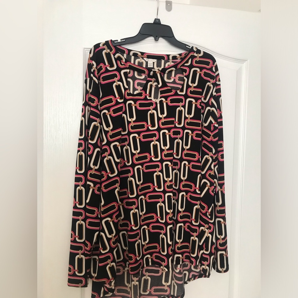 Geometric Chain Link Tunic Top by Cato Plus Sz
